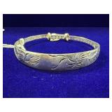 STERLING SILVER ENGRAVED CHINESE GOOD LUCK