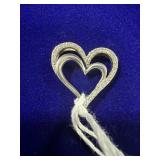 STERLING SILVER REAL WHITE DIAMOND HEART SLIDE