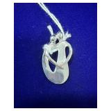 STERLING SILVER LOVE HEART COUPLE PENDANT -
