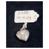 STERLING SILVER PUFFY HEART LOCKET PENDANT -