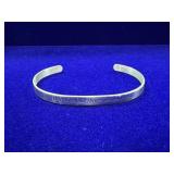 STERLING SILVER CUFF BRACELET W/ "WITH GOD, ALL