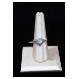 Sterling Silver Heart Shaped CZ Ring
