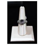 Sterling Judith R. Square Cut Amethyst Ring