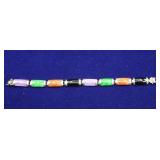 Multi-Gem Stone Sterling Silver Bracelet