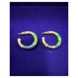 PAIR OF STERLING SILVER TUBE HOOP EARRINGS W/