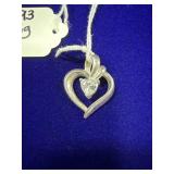 STERLING SILVER HEART SHAPED PENDANT W/ SINGLE
