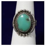 Traditional Navajo Turquoise Sterling Silver Ring