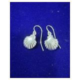 PAIR OF STERLING SILVER SCALLOP SHELL DANGLE