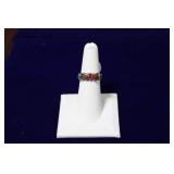 Red Coral & Turquoise Sterling Navajo Ring