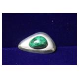 Malachite Sterling Silver Brooch