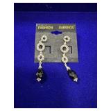 PAIR OF STERLING SILVER DANGLE EARRINGS W/