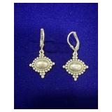 PAIR OF STERLING SILVER LEVERBACK DANGLE EARRINGS