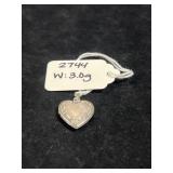 STERLING SILVER HEART-SHAPED PHOTO LOCKET PENDANT