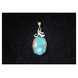 Chrysocolla 10k Gold Pendant