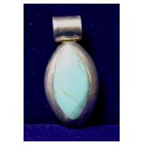 Turquoise Oval Sterling Silver Pendant
