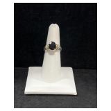 STERLING SILVER & BLACK ONYX RING - 5.1GR -