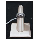Sterling Silver & CZ Twisted Multi-Row Band