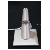 Pink CZ 925 Sterling Heart Ring
