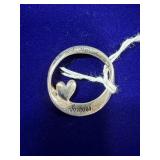 STERLING SILVER OPEN HEART PENDANT "A MOTHER
