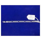 STERLING SILVER FIGARO LINK BRACELET - 7" -