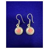 PAIR OF STERLING SILVER DANGLE EARRINGS W/ SMALL