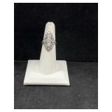 STERLING SILVER ART DECO STYLE RING - 5.5GR -