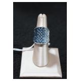 Sterling Silver Gradient Pave Set Cocktail Ring