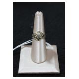 Sterling Silver Cluster Diamond Bypass Ring