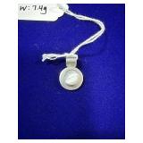 STERLING SILVER PENDANT W/ MOTHER-OF-PEARL STONE