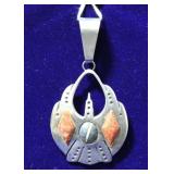 Native American Sterling Waterbird Motif Pendant