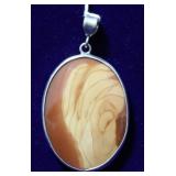 Sterling Silver Natural Banded Agate Pendant