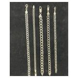 (5) STERLING SILVER DOUBLE LINK BRACELETS - 7" -
