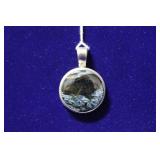 Pietersite Gemstone Sterling Silver Circle Pendant