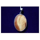 Sterling Silver Natural Banded Agate Pendant