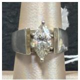 Marquise Cut CZ Sterling Silver Engagement Ring