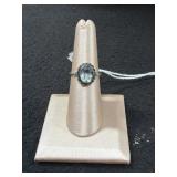 Blue Topaz Braided Sterling Silver Band Ring