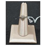 Sterling Silver Round Cut CZ Engagement Ring