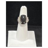 STERLING SILVER & SMOKEY TOPAZ RING 12.1 GR -