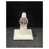 STERLING SILVER AMETHYST EVENING RING 13.2GR -