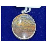 Sterling Silver Oval Bumblebee Jasper Pendant
