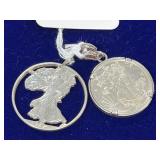 Walking Liberty Half Dollar & Gold Eagle Pendants
