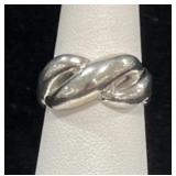 STERLING SILVER CHUNKY TWIST RING - 4.8GR - SIZE