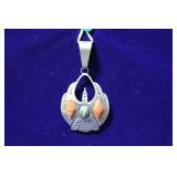 Native American Sterling Waterbird Motif Pendant