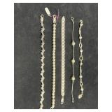 (5) STERLING SILVER BRACELETS - ASSORTED DESIGNS