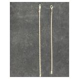 (2) STERLING SILVER TWISTED ROPE CHAIN BRACELETS
