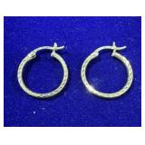 PAIR OF SMALL GOLD-TONED STERLING SILVER HOOP