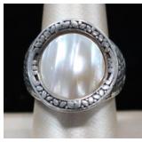 Bali Sterling Silver Mother of Pearl Ring