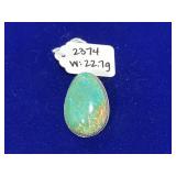 Royston Turquoise Cabochon Oval 925 Pendant