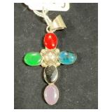 VTG STERLING SILVER TAXCO MEXICO MULTI STONE