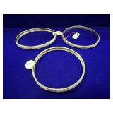 (3) STERLING SILVER BANGLE BRACELETS - ASSORTED -
